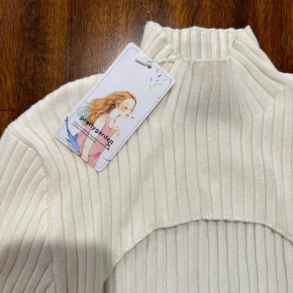 Pretty Garden Mock Neck Bolero Top -‎ Size S - NEW With Tags. - Picture 5 of 11